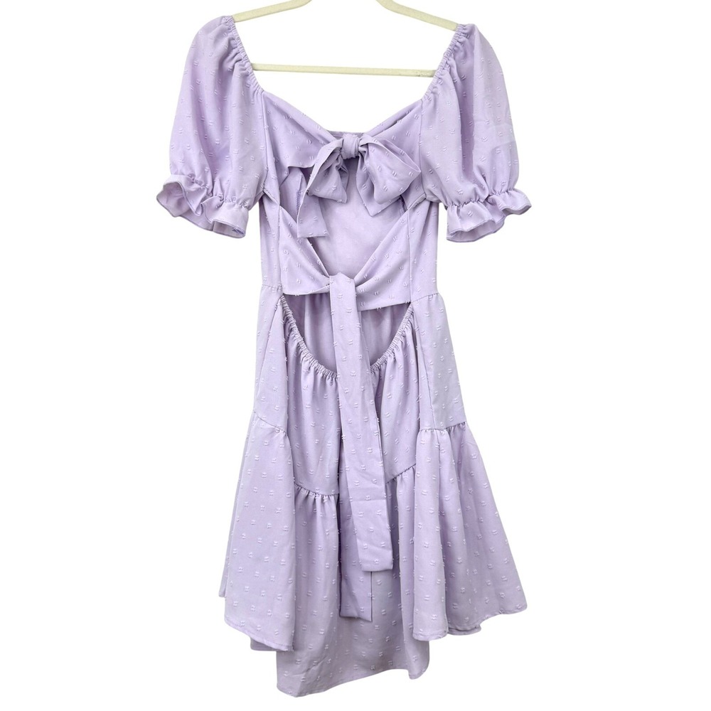 Loness Tiered Babydoll Dress Sz S Pastel Puff Sleeve Fairy‎ Milkmaid Cottagecore - Picture 4 of 10